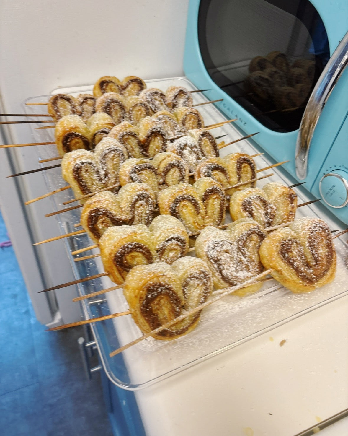 full platter of nutella heart pastries