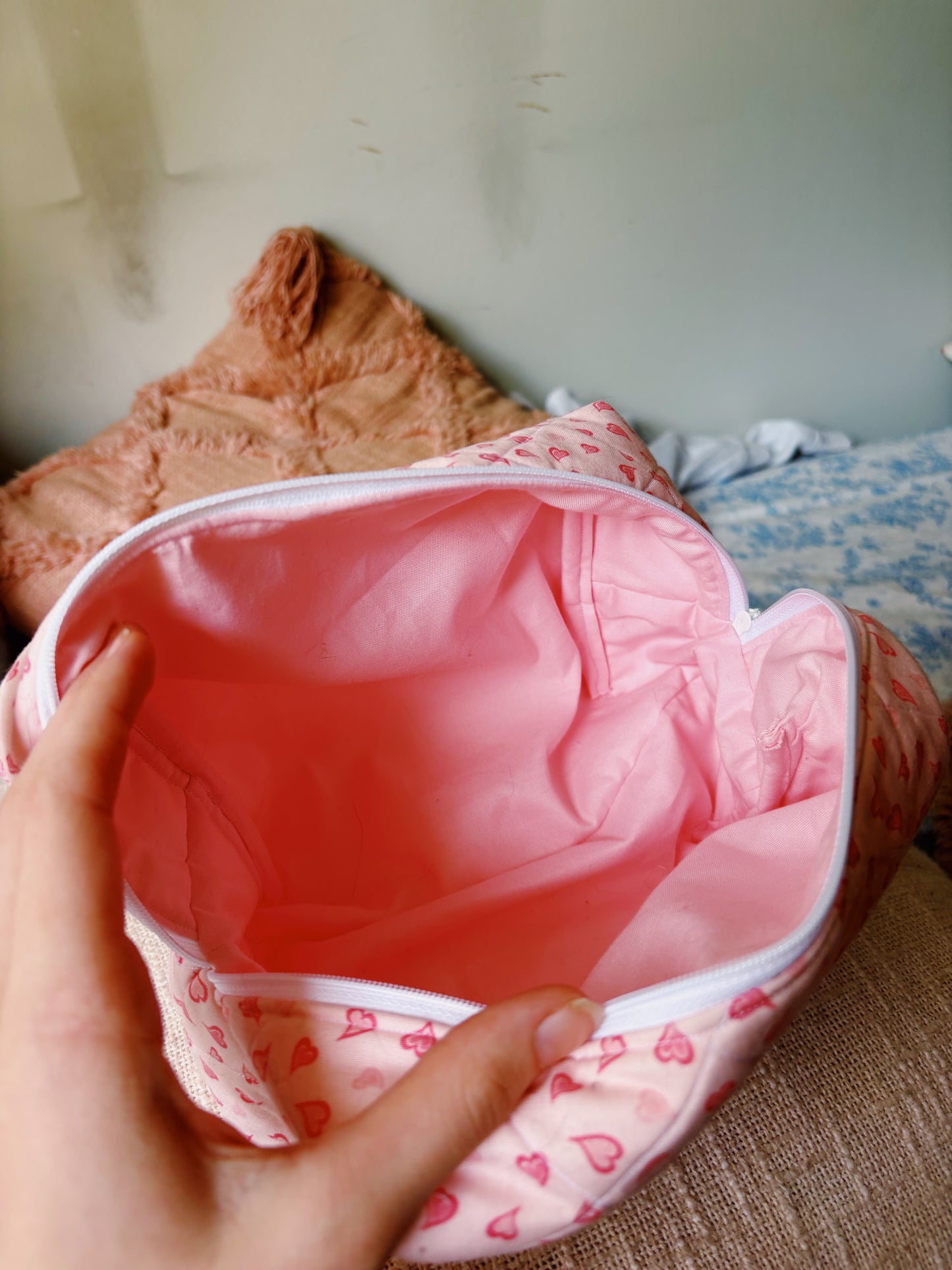 hand sewn quilted makeup bag